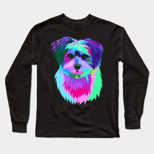 Colorful cute dog rainbow Long Sleeve T-Shirt